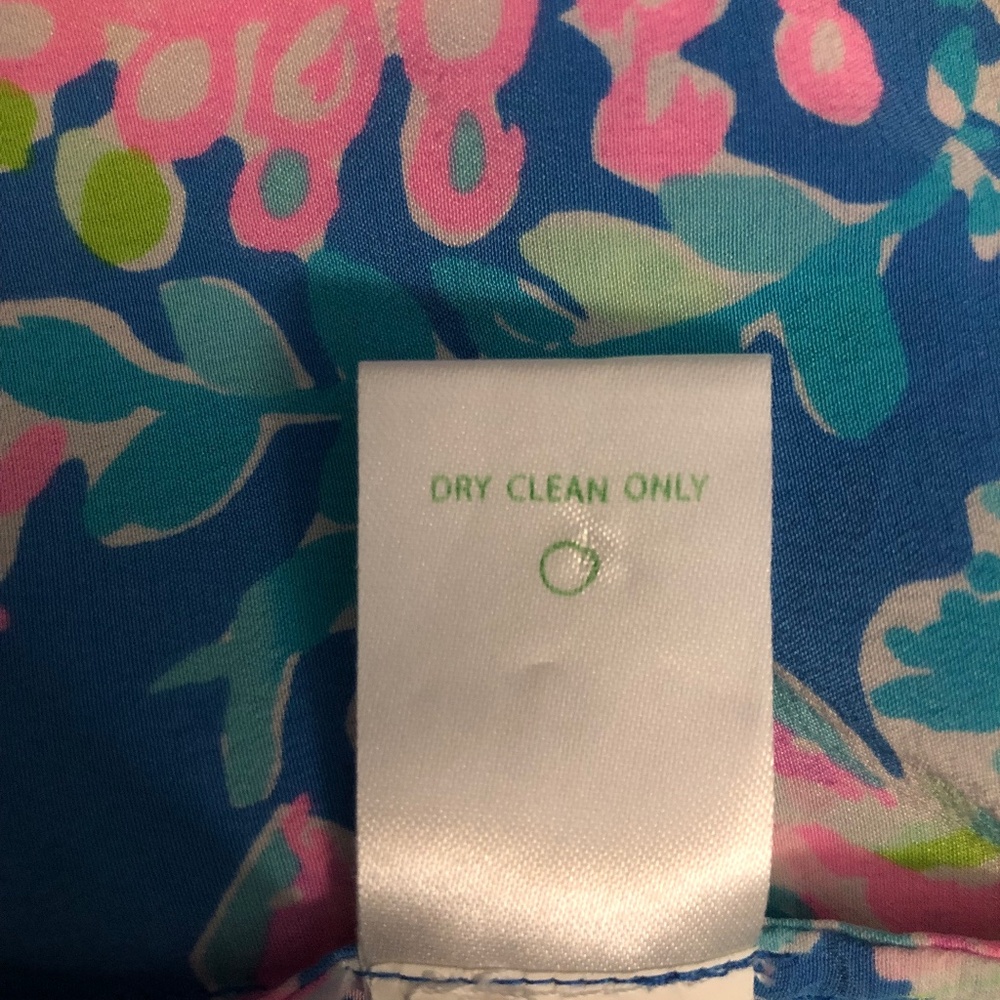 Lilly Pulitzer Elsa silk top Dream Team paisley leaves starfish lobsters shells - Picture 7 of 10